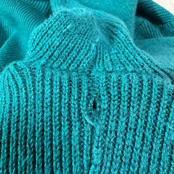 Alfani Lg Cardigan Angora Blend Teal Green Shawl Collar Single Button Closure rd - Picture 11 of 16